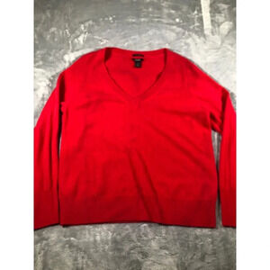 HALOGEN 100% Cashmere Sweater Women’s Size XL Crew Neck Red